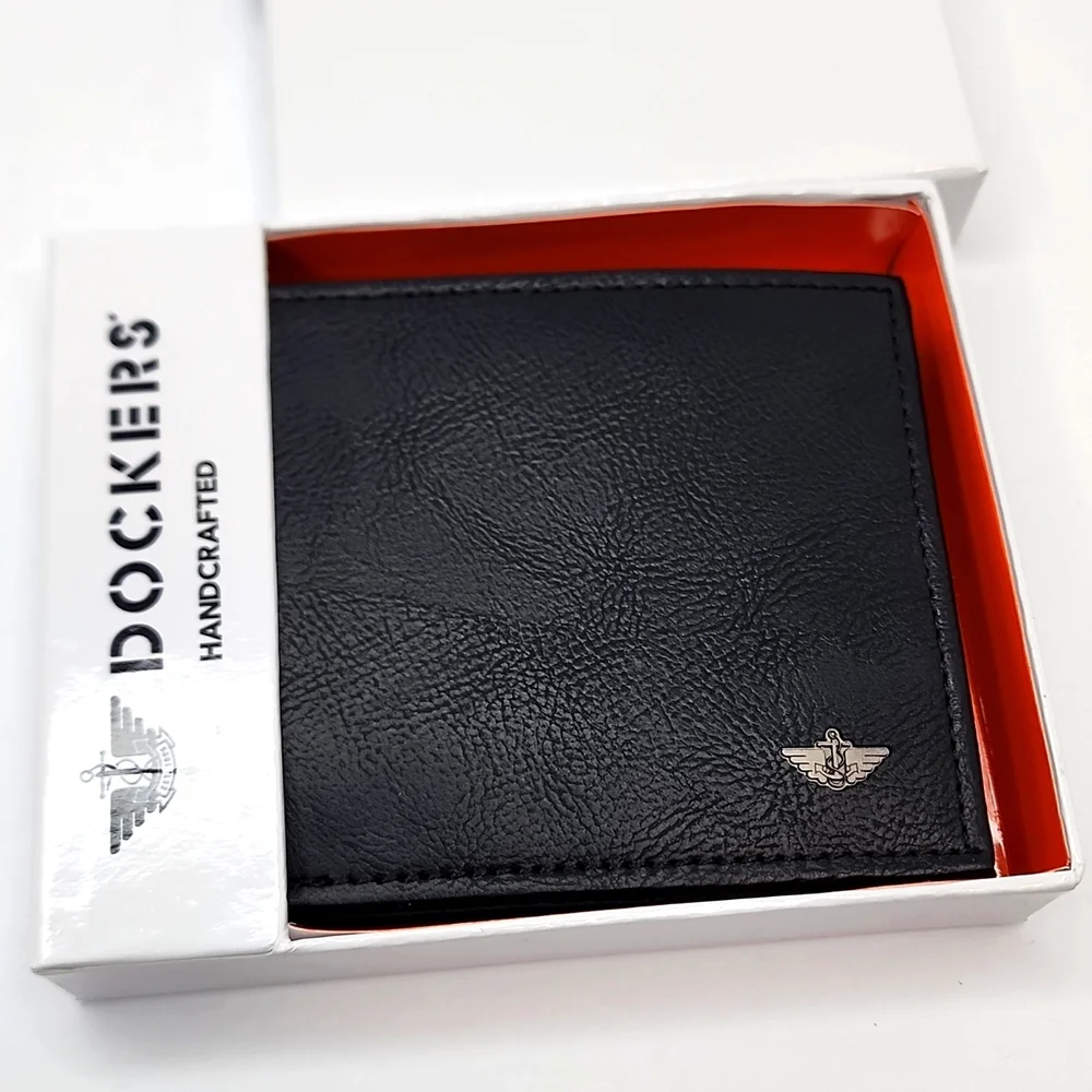 DOCKERS HANDCRAFTED MENS BLACK WALLET